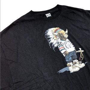 Hustlegang of America 4X black bull headdress tee